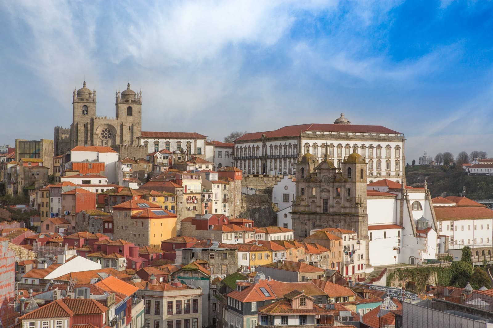 Porto's medieval houses in Ribeira district, Portugal