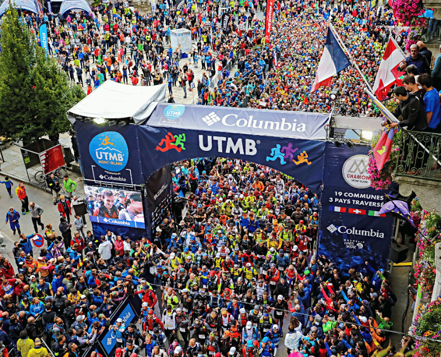 UMB ultra trail monte bianco triscione di partneza gara